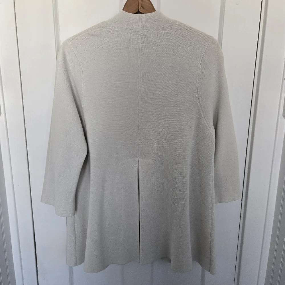 Eileen Fisher Women's Silk Cotton Interlock Cardigan Size L Lagenlook Minimalist - Picture 7 of 12